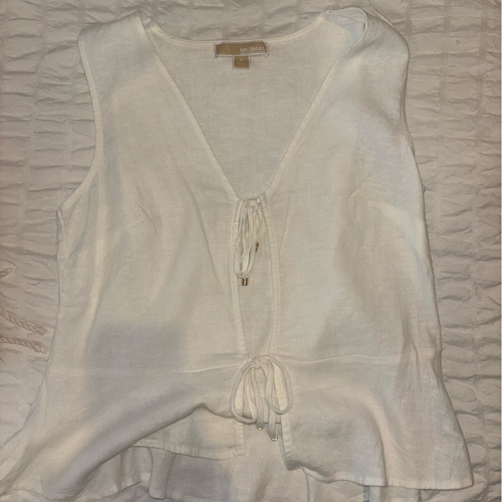 Michael Kors White Sleeveless Top